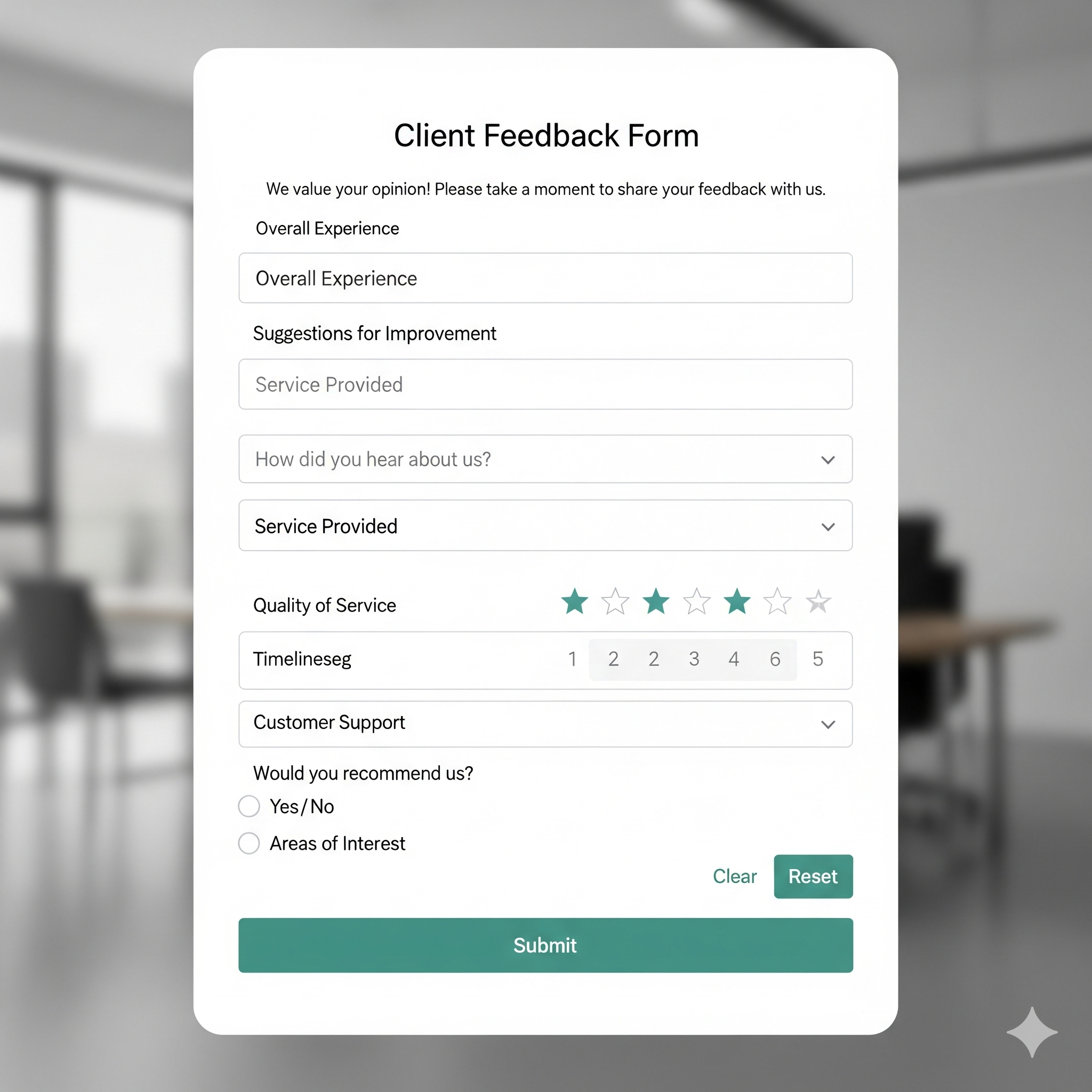 Client Feedback Form